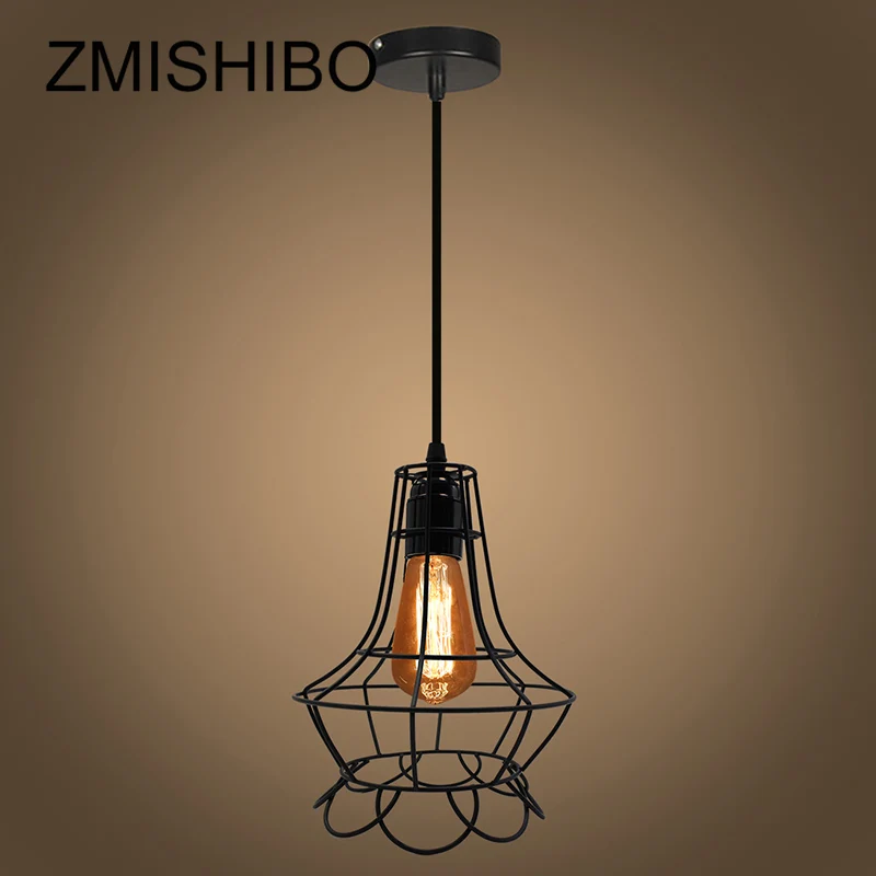 ZMISHIBO нерегулярные железные клетки дизайн подвесные светильники Регулируемая длина подвесной светильник E27 Droplights домашний подвесной светильник - Цвет корпуса: Type C