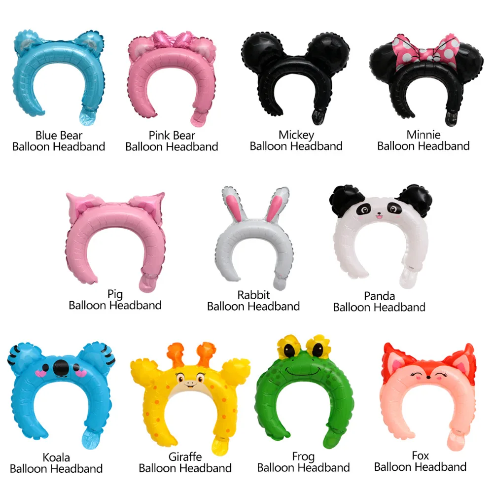10 шт. Милая повязка на голову в виде животного фольга шар лягушка панда лисичка