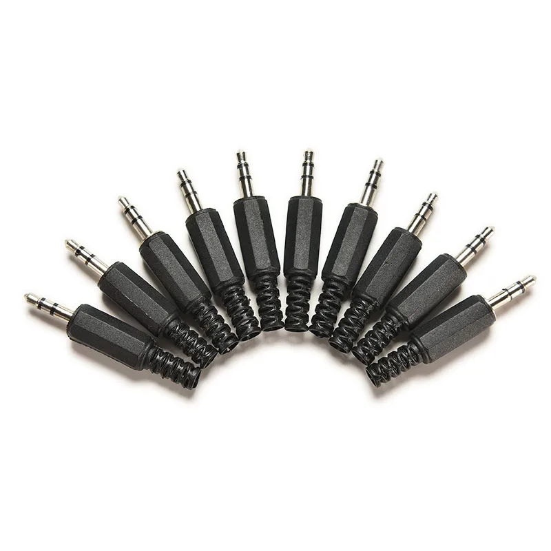 

10Pcs/lot Black Plastic Housing 3.5mm 1/8" Audio Male Plugs Jack Plug Headphone Connector Discount 70