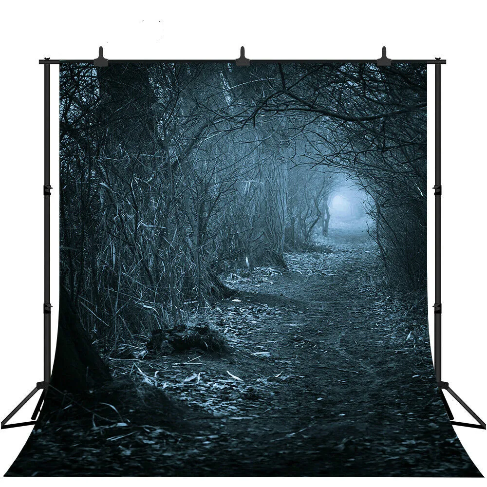 Темные ужасные фоны для фотосъемки лесная тропа Хэллоуин тематические фоны|Фон
