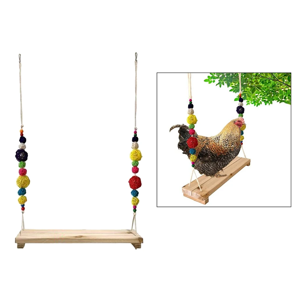 

Colorful Chicken Swing Toys Handmade Perch Stand for Hens Bird Parrots Trainning