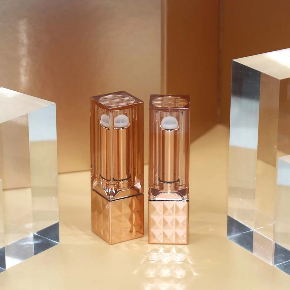 Пластик квадратный контейнер помады 12 1 размер чашки цвета розового золота губ