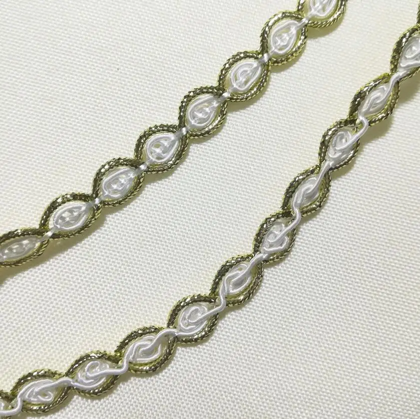 1 м последняя Золотая кружевная ткань аппликация серебряная лента см кружева