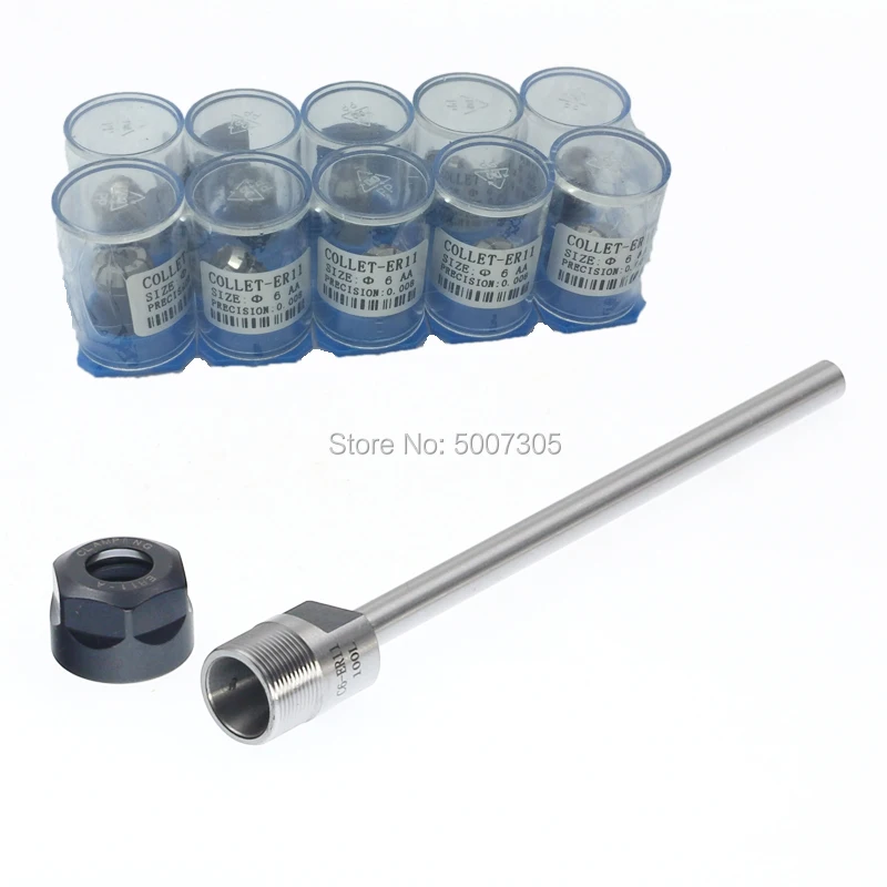 1 комплект ER11 C6 ER11 60L/C6 ER11 100L удлинитель с A/M гайка удлинитель прямой хвостовик с 10 шт. точность 0,008 цанговый