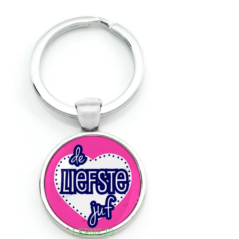 Брелок для ключей VOOR DE liefte Juf брелок anneau porte clef bedankt juf cadeau письмо спасибо уважаемые