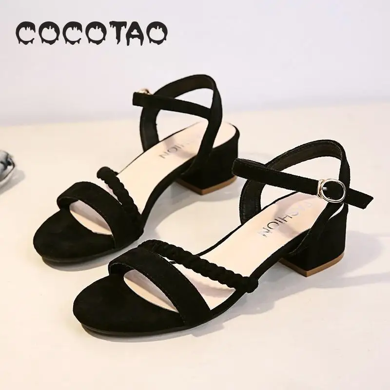 Женские сандалии с открытым носком в Корейском стиле Новинка лета 2019 года Модные