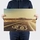 AIMEER US Route 66, Ностальгический художественный ретро постер из крафтовой бумаги, плакат, украшение для дома, настенные стикеры 51x36 см