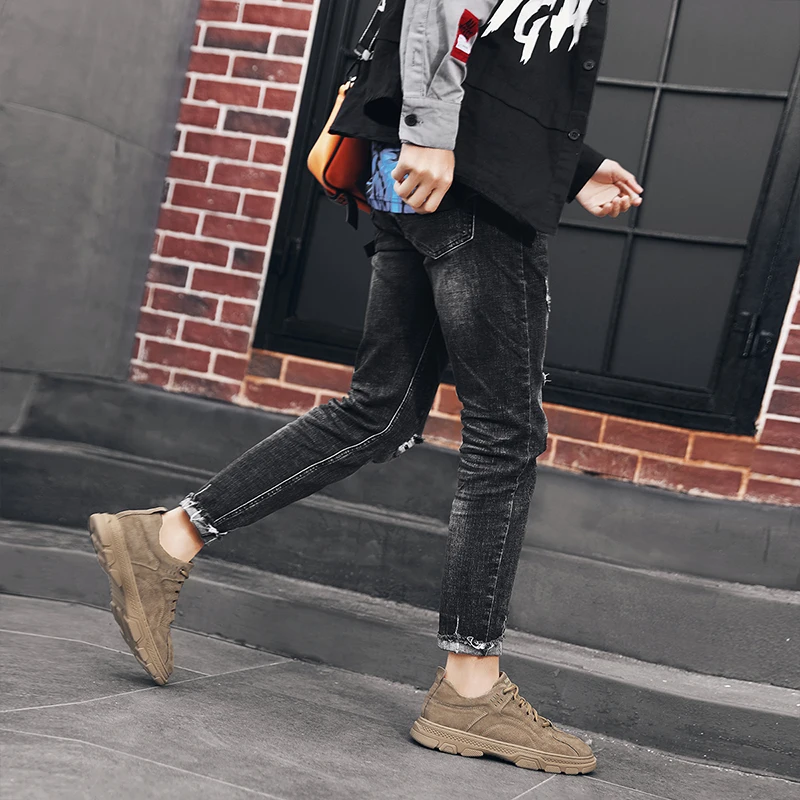 Туфли мужские из натуральной кожи Классические Легкие на шнуровке плоская