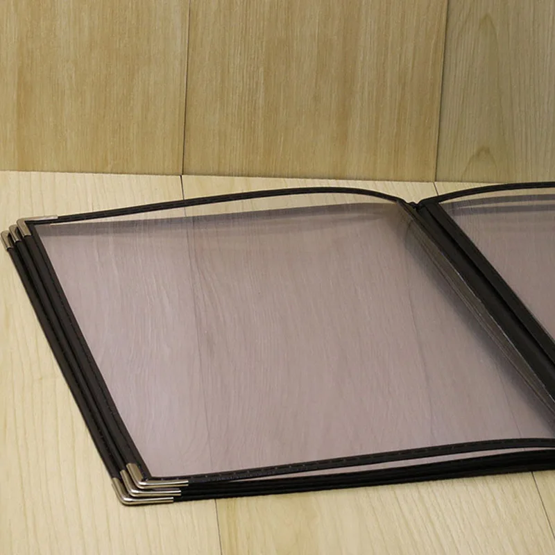 2 упаковки прозрачных обложек для меню ресторана формата А4 в стиле книги кафе