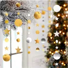 Новогодний Декор 2021 г., 4 м, гирлянда в виде круглой звезды, снежинка из бумаги, рождественские украшения, рождественские украшения для дома, 2020