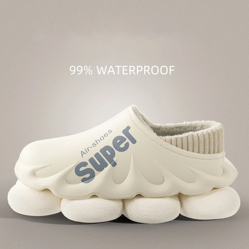 Тапочки зимние водонепроницаемые, Нескользящие, х/б, на толстом каблуке