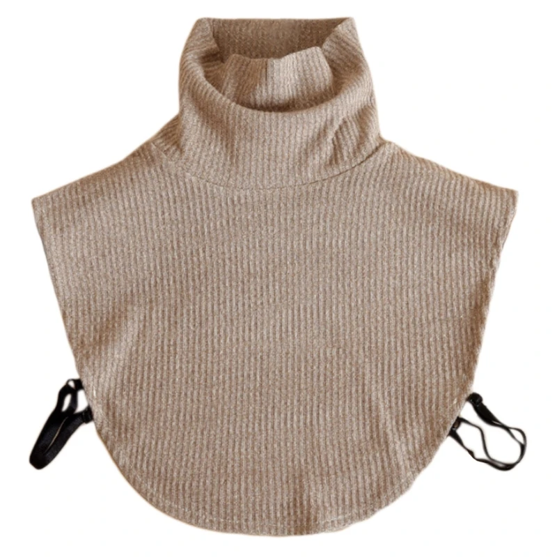 

Korean Turtleneck Dickey Detachable Ribbed Knitted Half Top Mock Neck Sweater Solid Color False Fake Collar Neck Warmer for L41B