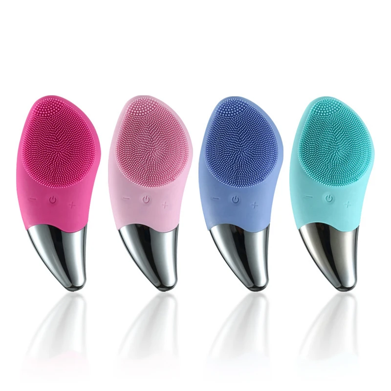 

6Gears Rechargeable Silicone Electric Facial Cleaner Deep Washing Brush Skin Scrubber Mini Waterproof Pore Face Cleansing Device
