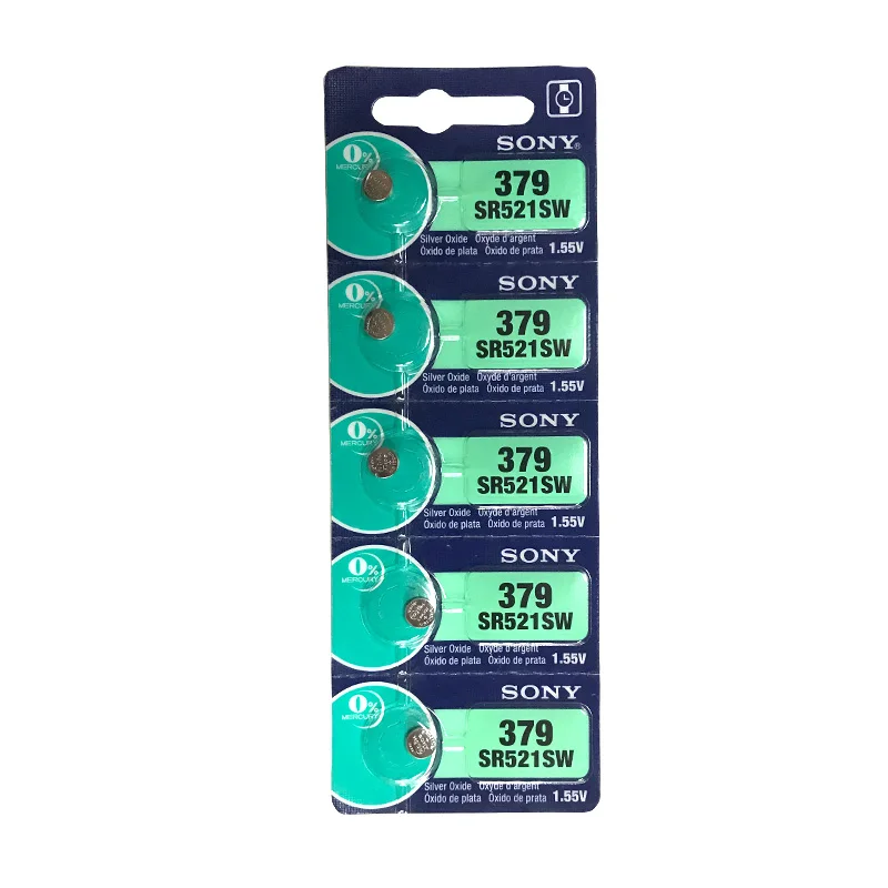 3 шт. sony 379 SR521SW SR63 D379 V379 AG0 Серебро Оксид часы батарея 379 SR521SW Кнопка монета ячейка Сделано в Японии