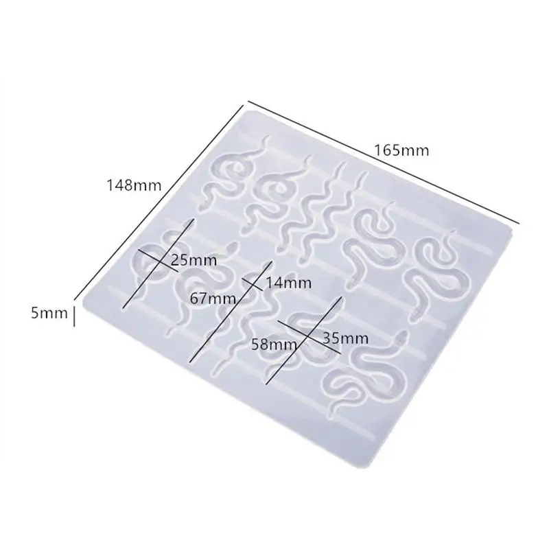 

DIY Crystal Epoxy Resin Mold Snake Earrings Silicone Earrings Mold Keychain Mirror Mold Silicone B3U0