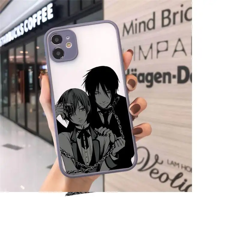 

Black Butler anime Phone Cases Matte For iPhone 12 Mini 11 Pro XR XS Max 7 8 Plus X Hard PC Back Cover