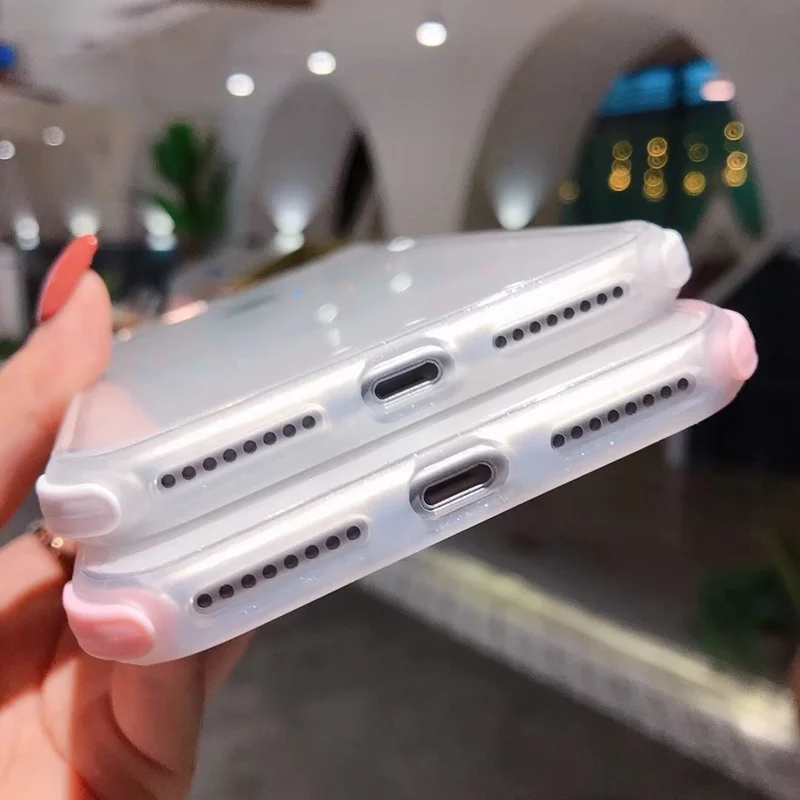 Двухцветный защитный противоударный Прозрачный чехол для iphone 12 11 pro X XR XS MAX 7 8 6s 6