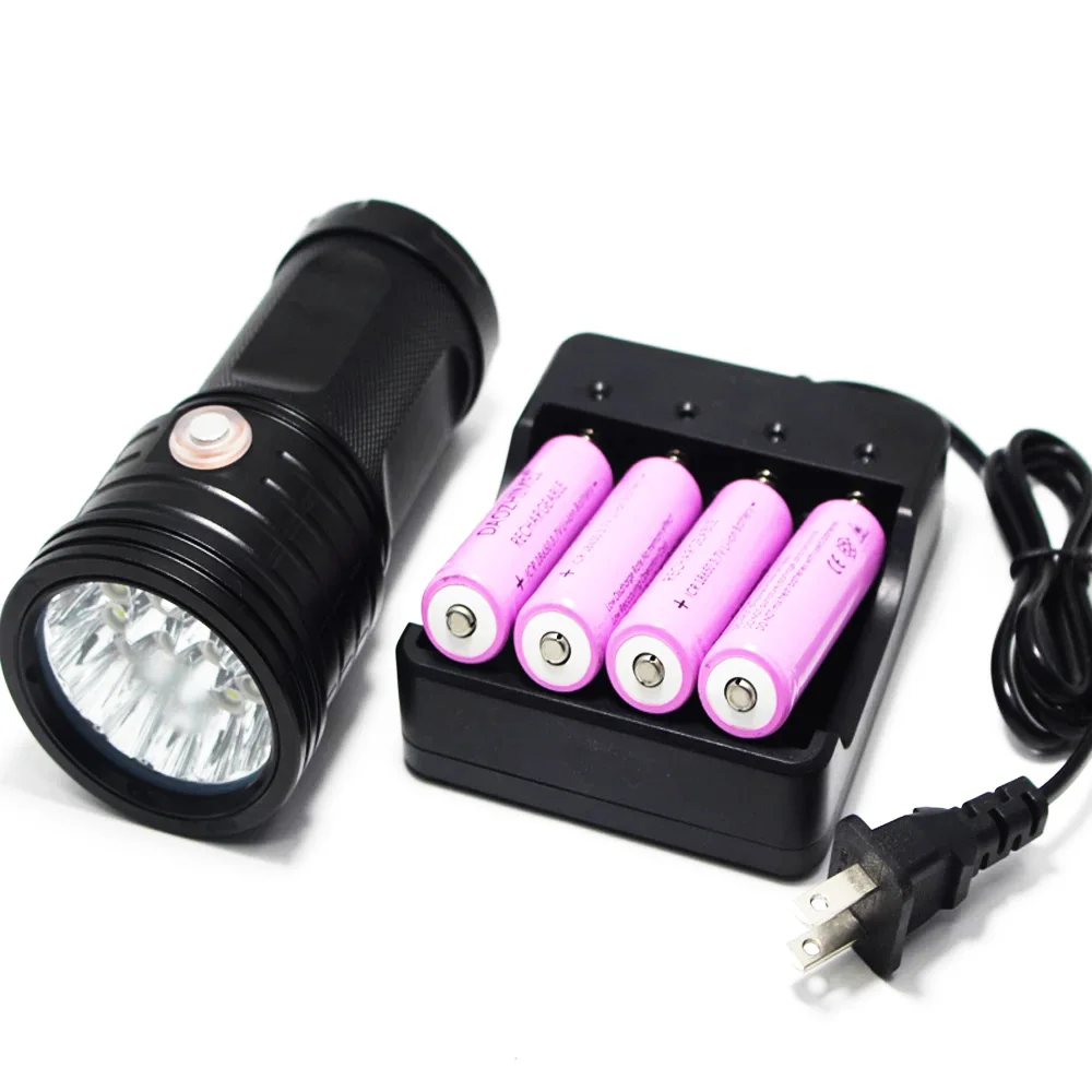 Satin Al 55W LED şarj Edilebilir El Feneri Yüksek Güç Süper Parlak 100000 Lümen USB Güç Banka IPX4 Su Geçirmez Edc Projektör