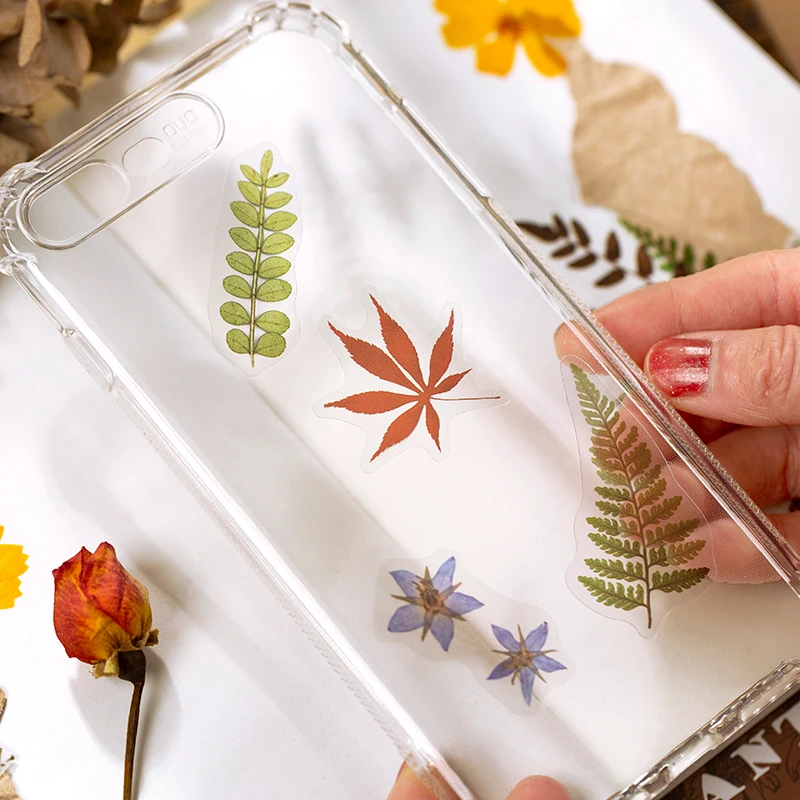 Mohamm 40 листов/упаковка наклейки для скрапбукинга бумажные растения хлопья