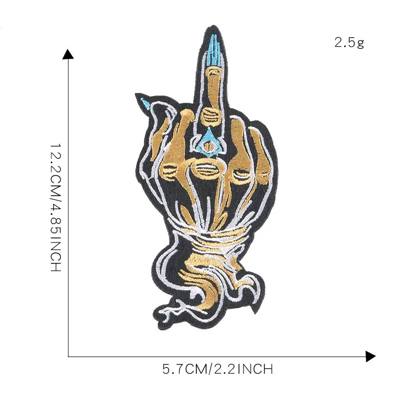 

Demon Hand Finger Eyes Embroidery Patches Stickers Iron-on Motorcycle Patches for Punk Clothes Appliques Super Cool Parches P