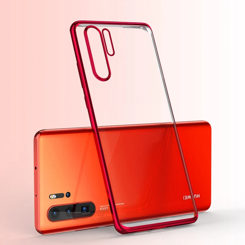P Smart Z Plus Мягкий силиконовый прозрачный 3D лазерный чехол с покрытием для huawei P30 Pro P20 mate 20 lite Ультратонкий чехол для телефона - Цвет: Красный