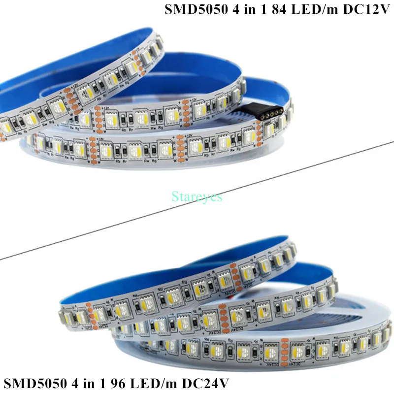 Светодиодная лента SMD5050 RGBW RGBWW 4 в 1 водонепроницаемая LED полоска с чипом IP20 IP65 IP67 60