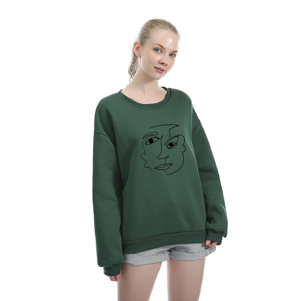 

Свитшоты в стиле Харадзюку, женские толстовки оверсайз, модное зимнее пальто в Корейском стиле с принтом линий, винтажные пуловеры, толстов...