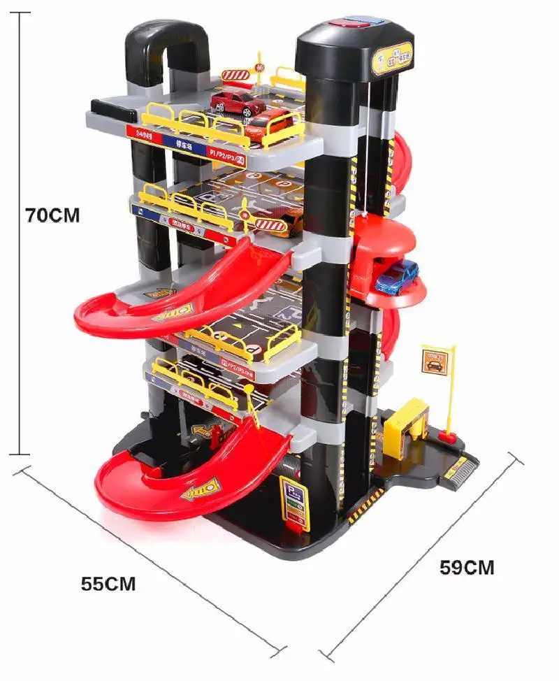 Детская парковка большой электрический лифт Многоэтажный сборный гоночный трек