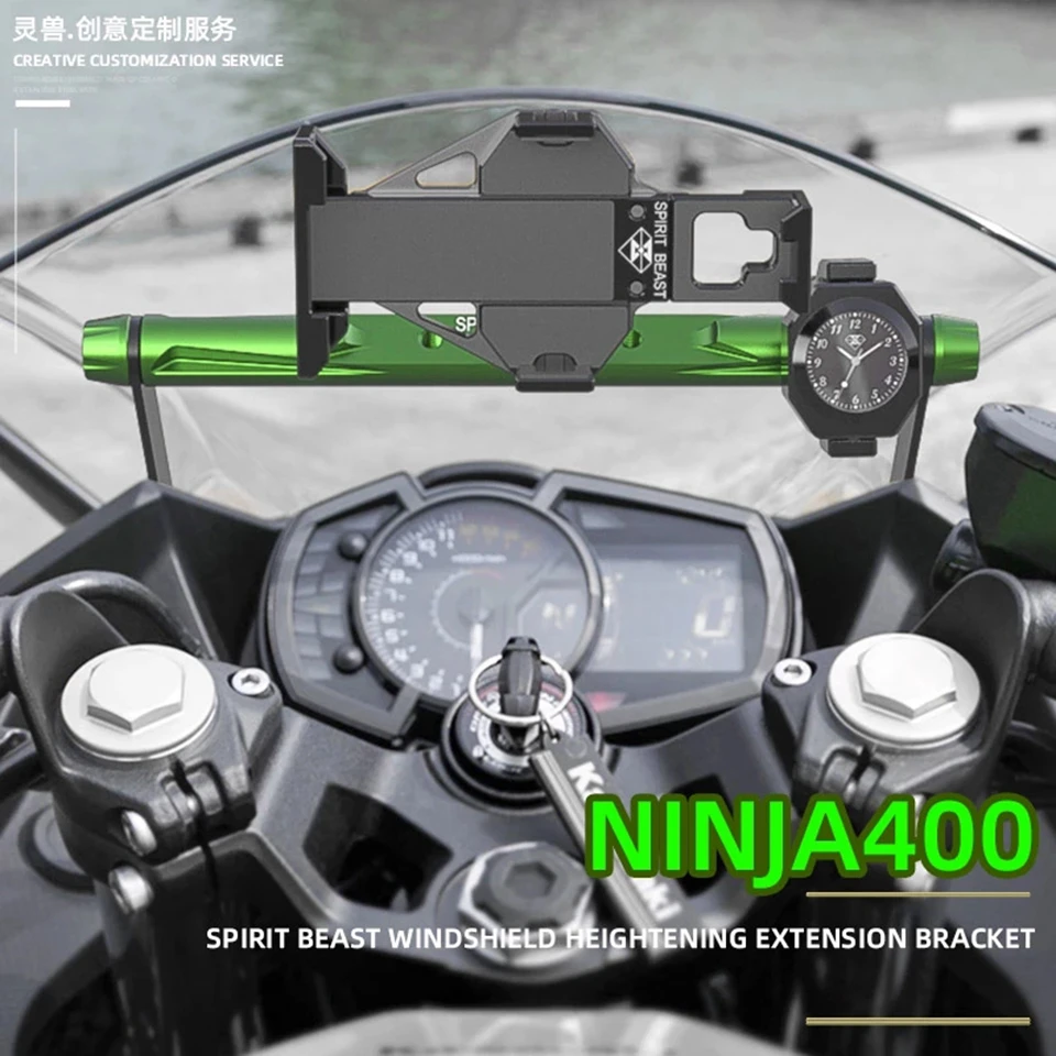 

Spirit Beast Motorcycle Windshield extension bracket Deflector WindScreen mount phone GPS bracket For Kawasaki Ninja 400