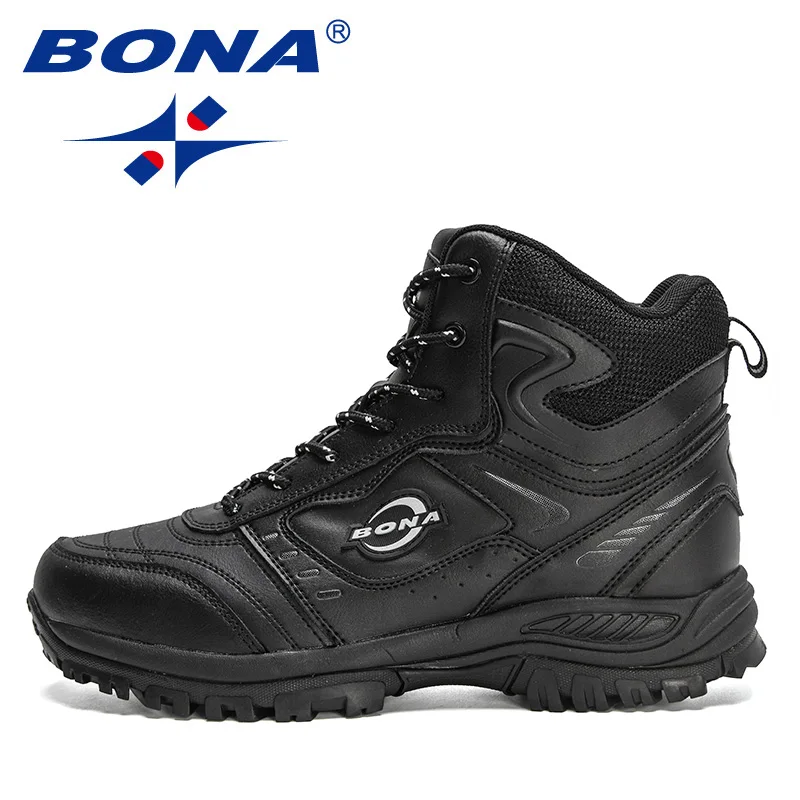 BONA 2022 New Designers Winter Super Warm Snow Boots Men Action Leather Work Casual Shoes Man High Top Rubber Plush Ankle Boots