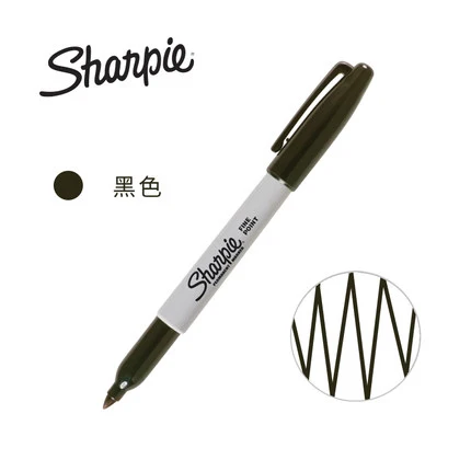 1 шт. Sharpie 31993 экологически чистый мелкий точечный Перманентный маркер 1 мм беспыльный маркер 21 цвет на выбор - Цвет: black