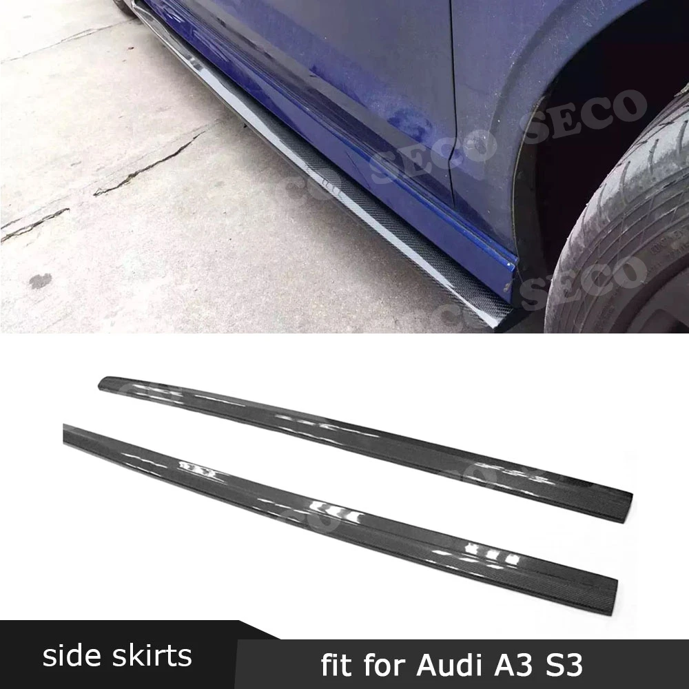 Боковые юбки из углеродного волокна наборы для бампера для Audi A3 S3 RS3 4 двери- боковое лезвие двери фартуки