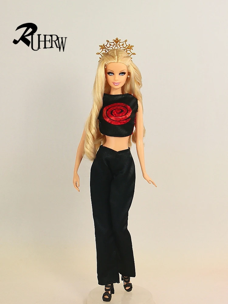 Комплект одежды для куклы Барби блузка брюки платье шорты юбка 10 туфель набор