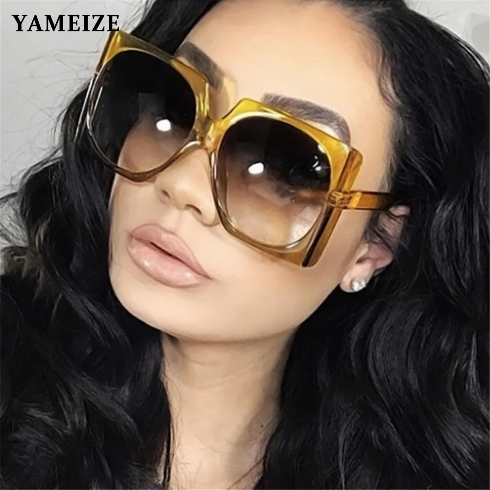 

YAMEIZE 2020 большие солнцезащитные очки Женские квадратные большие женские солнцезащитные очки ретро очки для женщин/мужчин дорожные очки Gafa De ...