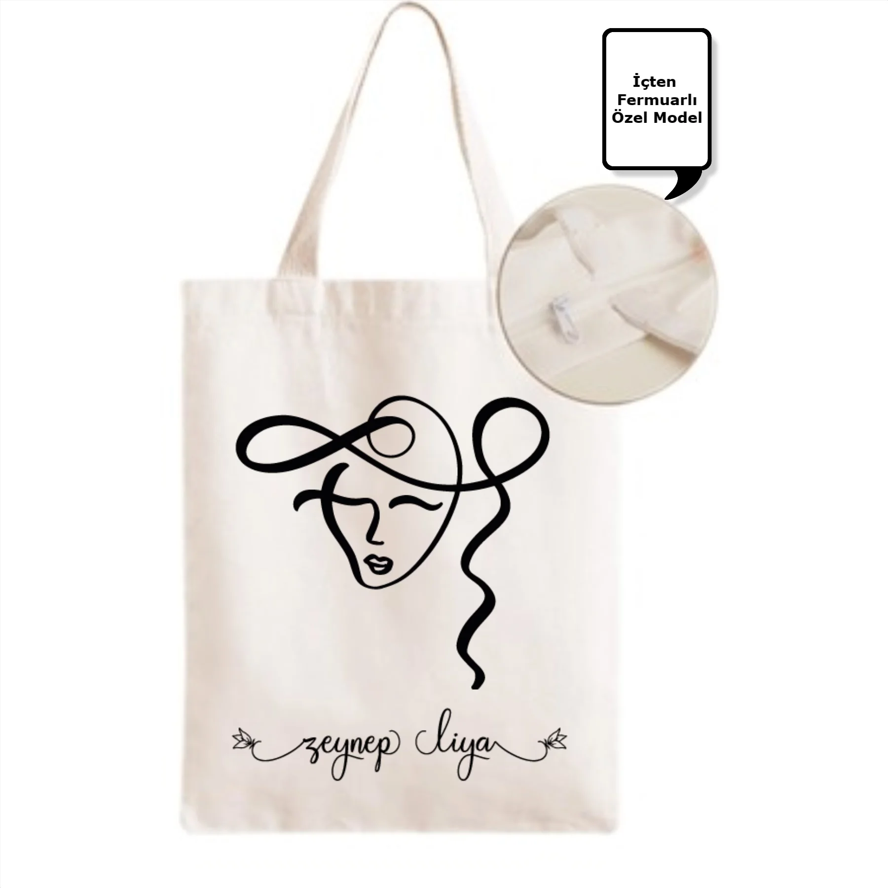 

Personalized Abstract Face Themed Zipper Cloth Bag-7
