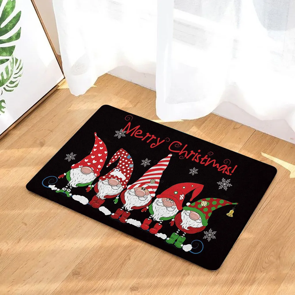 Коврик для ванной с рождественскими снежинками нескользящий напольный коврик