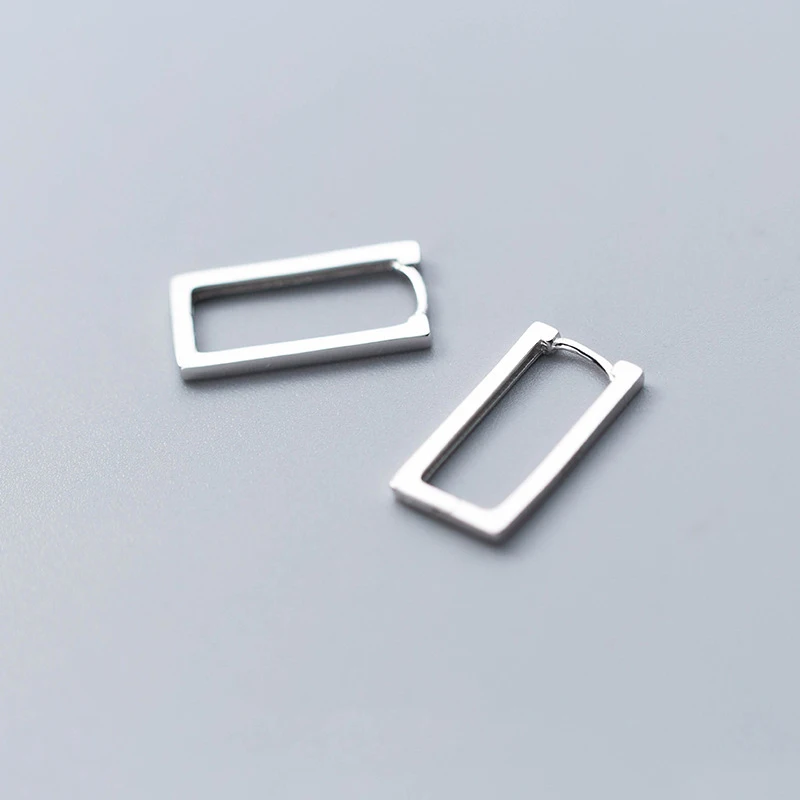 Женские и мужские прямоугольные серьги манжеты Trusta серебро 925 пробы Подарочные