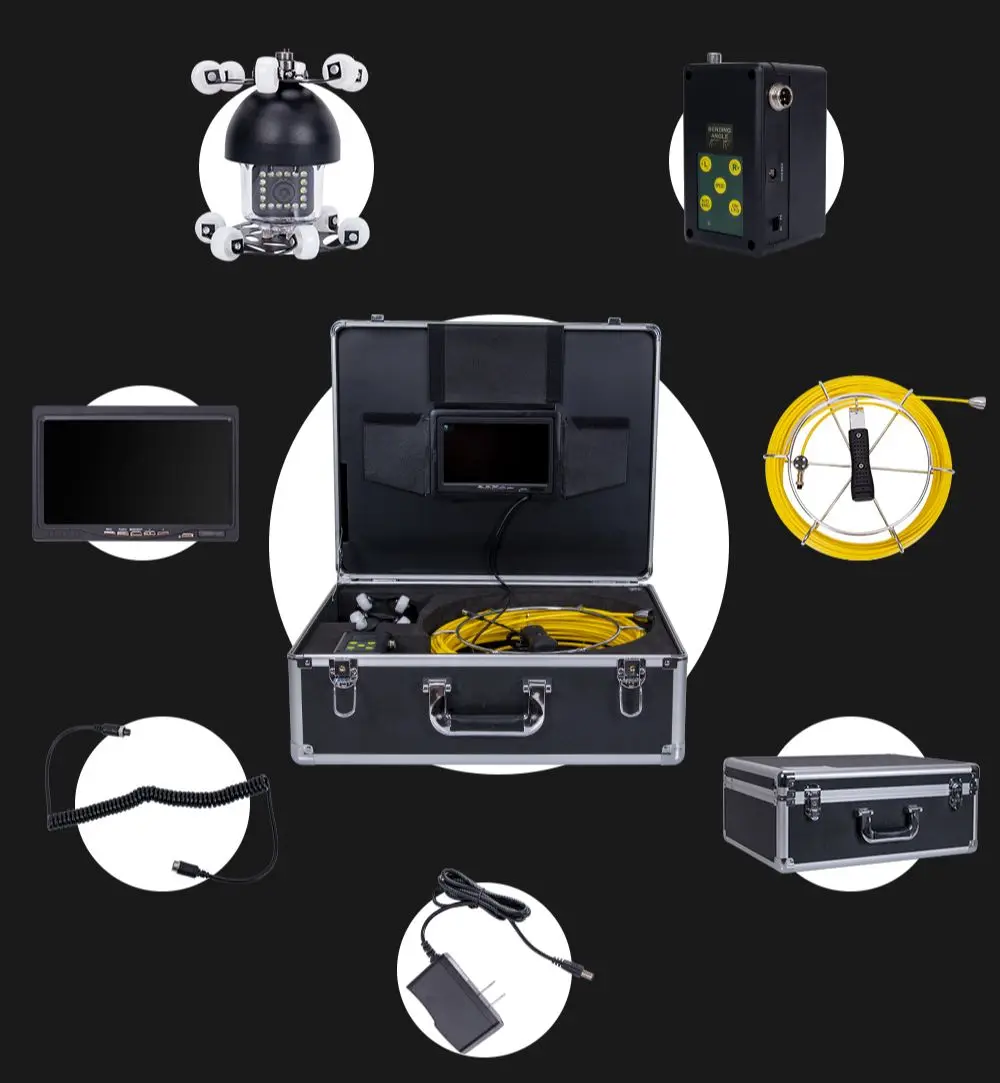 Видеокамера SYANSPAN для исследования труб 7 дюймов 8 ГБ DVR водосточная труба IP68