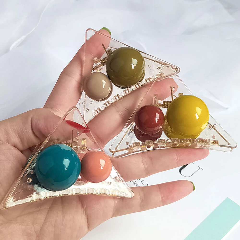 Когти для волос Красочные акриловые большие шпильки треугольник захват клип