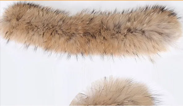 Outwear Winter 100% Real Natural Raccoon Dog Fur Collar Women Big Office Fluffy Casual Luxury Coat Scarves V662 | Аксессуары для
