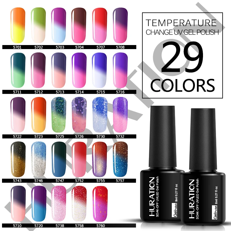 Гель-лак для ногтей Huration светодиодный полуперманентный УФ-лак 29 цветов с