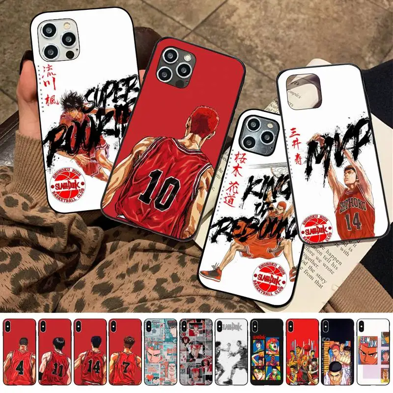 

MaiYaCa Cute Cartoon Slam Dunk Phone Case for iPhone 11 12 13 mini pro XS MAX 8 7 6 6S Plus X 5S SE 2020 XR case