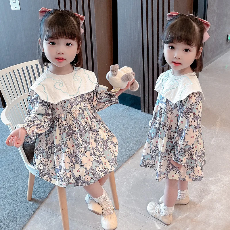 

Girl Dress Kids Baby Gown 2021 New Arrive Spring Autumn Toddler School Uniform Dresses Christmas Cotton Children Clothing