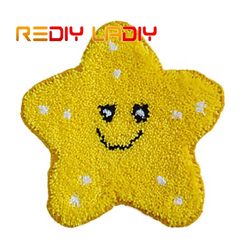 

Наборы ковриков с защелкой, вязаный ковер, желтая звезда, акриловая пряжа, предварительно напечатанная холщовая Подушка, коврик для вязания...