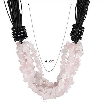 Pink quartz G KCALOE красный коралл богемное ожерелье нерегулярный натуральный камень Женская мода Свадебные Чокеры ожерелье s для женщин чокер 45 см - Окраска металла: Pink quartz G