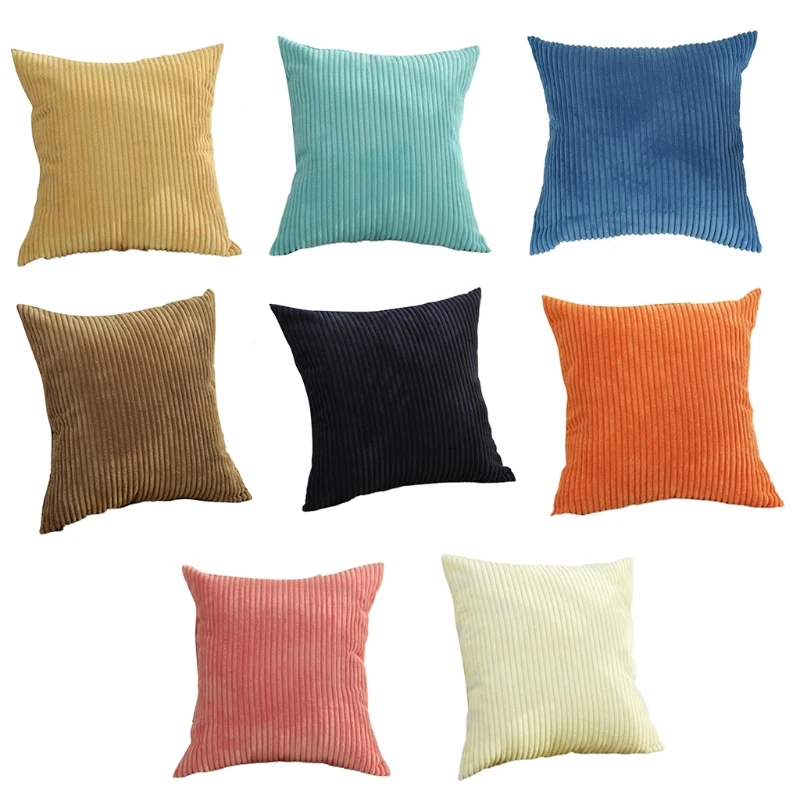 

Современный декоративный чехол для подушки в скандинавском стиле полосатый вельветовый плюшевый однотонный чехол для подушки