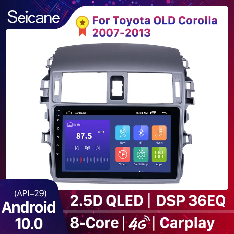 Автомагнитола Seicane мультимедийный проигрыватель 2DIN 9 дюймов Android 10 0 2 + 32 ГБ QLED
