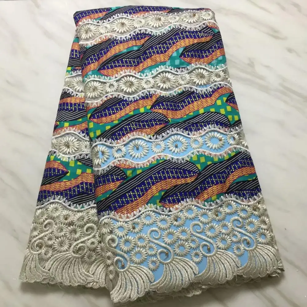 Высокое качество восковая ткань с французским кружевом 5 ярдов вышитая сетчатая