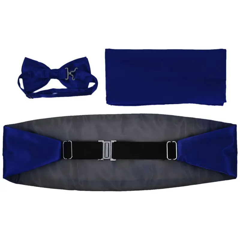 Satin Tuxedo Cummerbund+Bow Tie +Hanky Set Prom Wedding Deep BLUE | Аксессуары для одежды