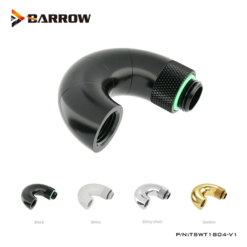 

Barrow G1/4"Gold White Black Silver 180 Degree With 4 Directions Rotary Adapter 360 Degree Fittings Water Cooling ,TSWT1804-V1